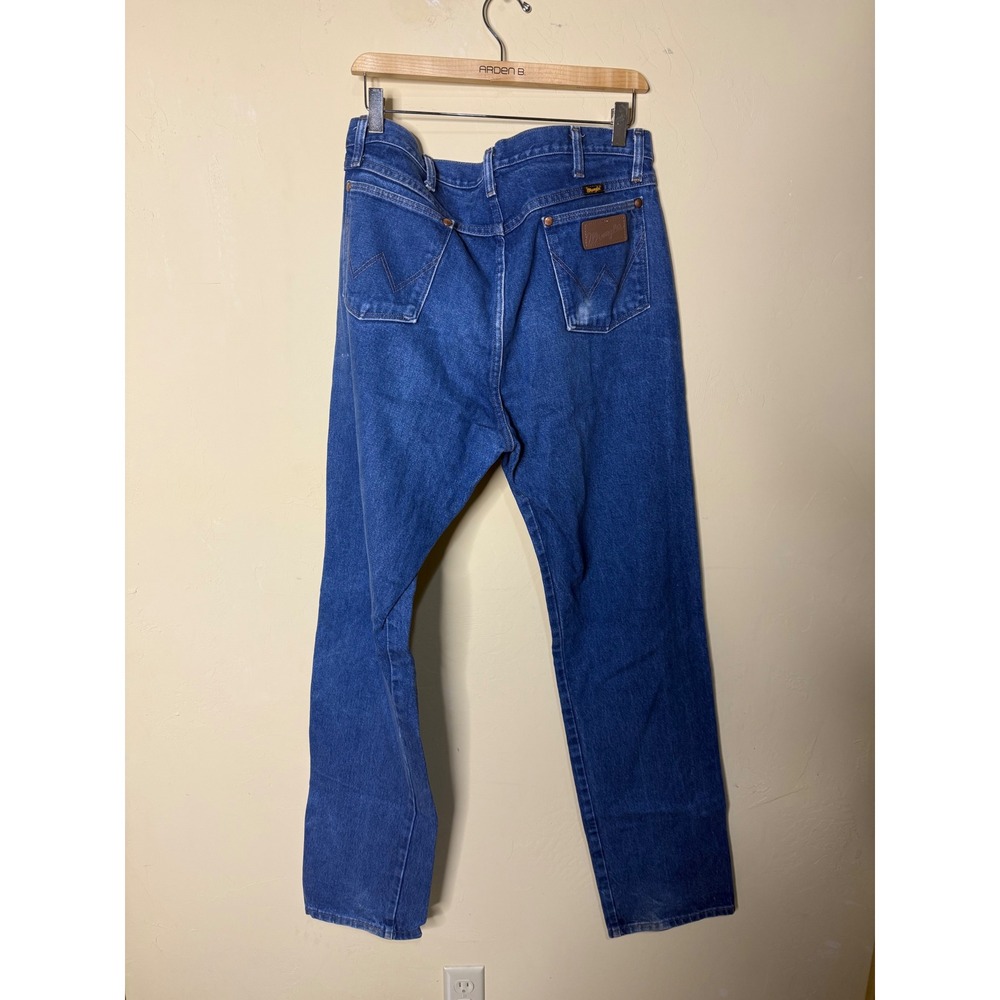 Wrangler Jeans Mens 38x36 Blue Denim Pants Cowboy Western Workwear vtg - Picture 3 of 4
